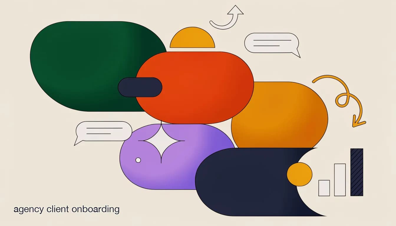 Flat illustration of a checklist turning into a live client workspace dashboard for an agency, on Agency Client Onboarding Automation: From Signed Contract to Live Inbox in a Day