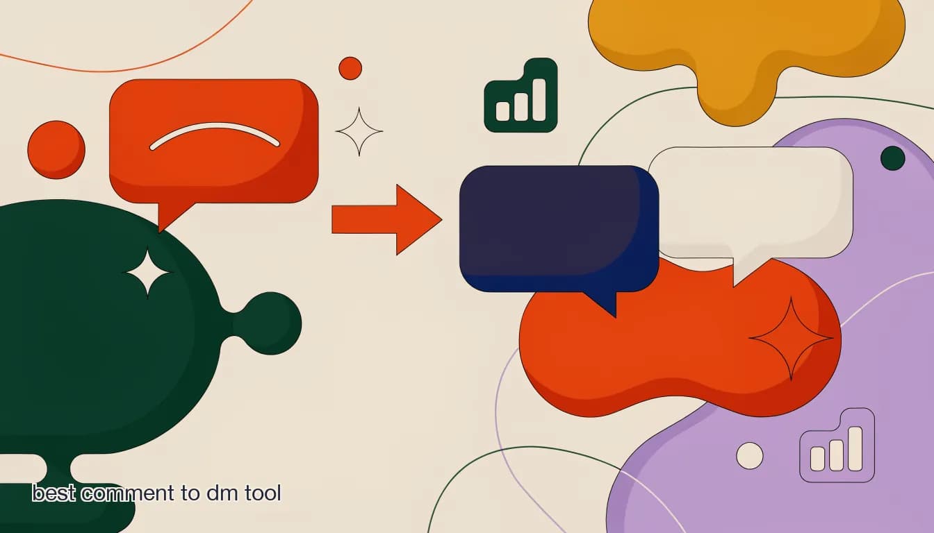 Flat illustration of a comment bubble transforming into a private direct message, representing the best comment to dm tool capabilities, on The Best Comment-to-DM Tool for 2026 (Honest Comparison)
