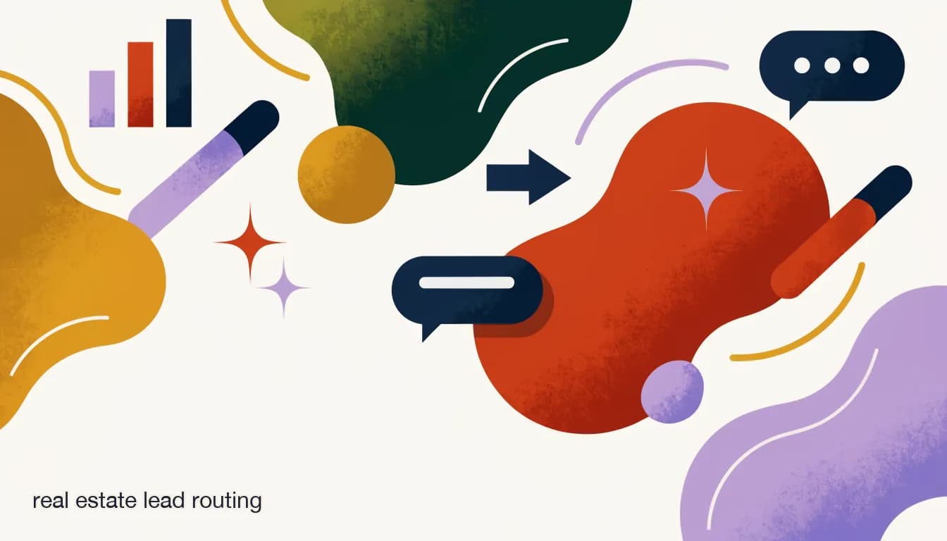 Flat illustration of Dashboard showing incoming social media leads from Instagram and Facebook being assigned and routed to individual real estate agents in a shared team inbox, on Real Estate Lead Routing: Getting the Right Lead to the Right Agent Every Time