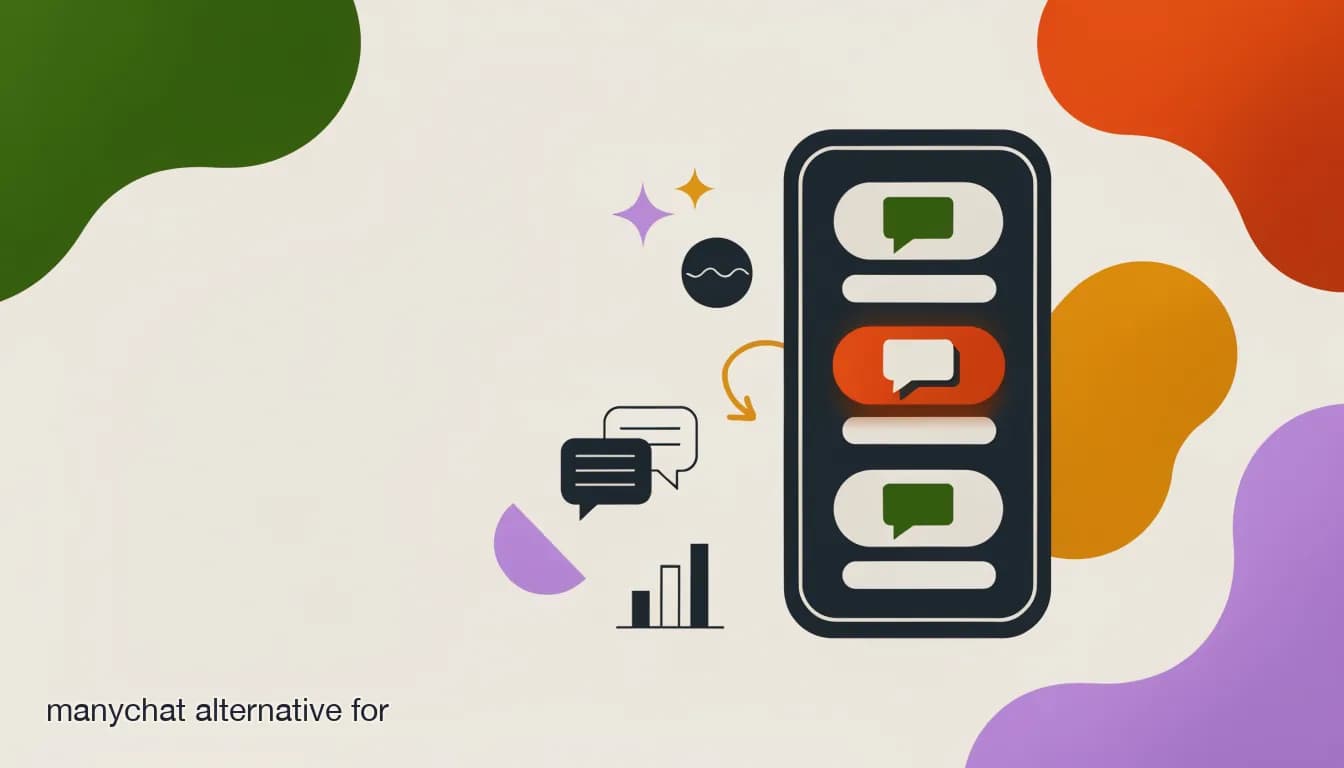 Flat illustration of comparing several restaurant chatbot platform options on a phone screen with one highlighted, on The Best ManyChat Alternative for Restaurants in 2026