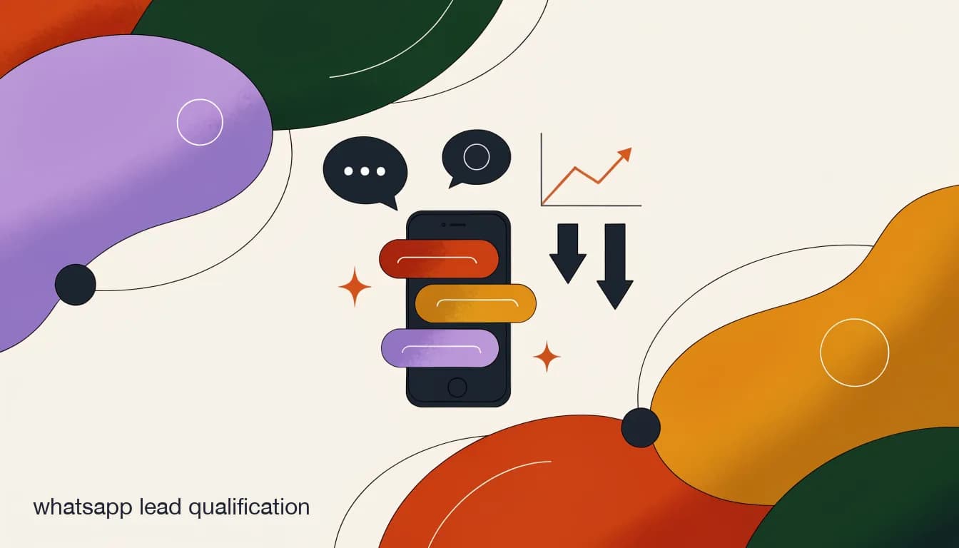 Flat illustration of a Singapore SMB sales funnel showing WhatsApp chat leads sorted by colour into hot, warm, and cold categories on a phone screen, on WhatsApp Lead Qualification: Turning Click-to-Chat Traffic Into Sales-Ready Leads