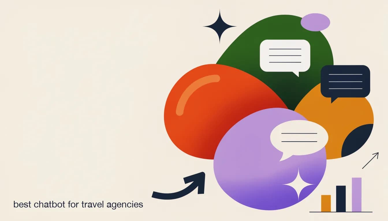 Flat illustration of Tour operator managing Instagram and WhatsApp travel inquiries in a unified AI chatbot inbox across multiple channels, on Best Chatbot for Travel Agencies & Tour Operators in 2026 (Compared)